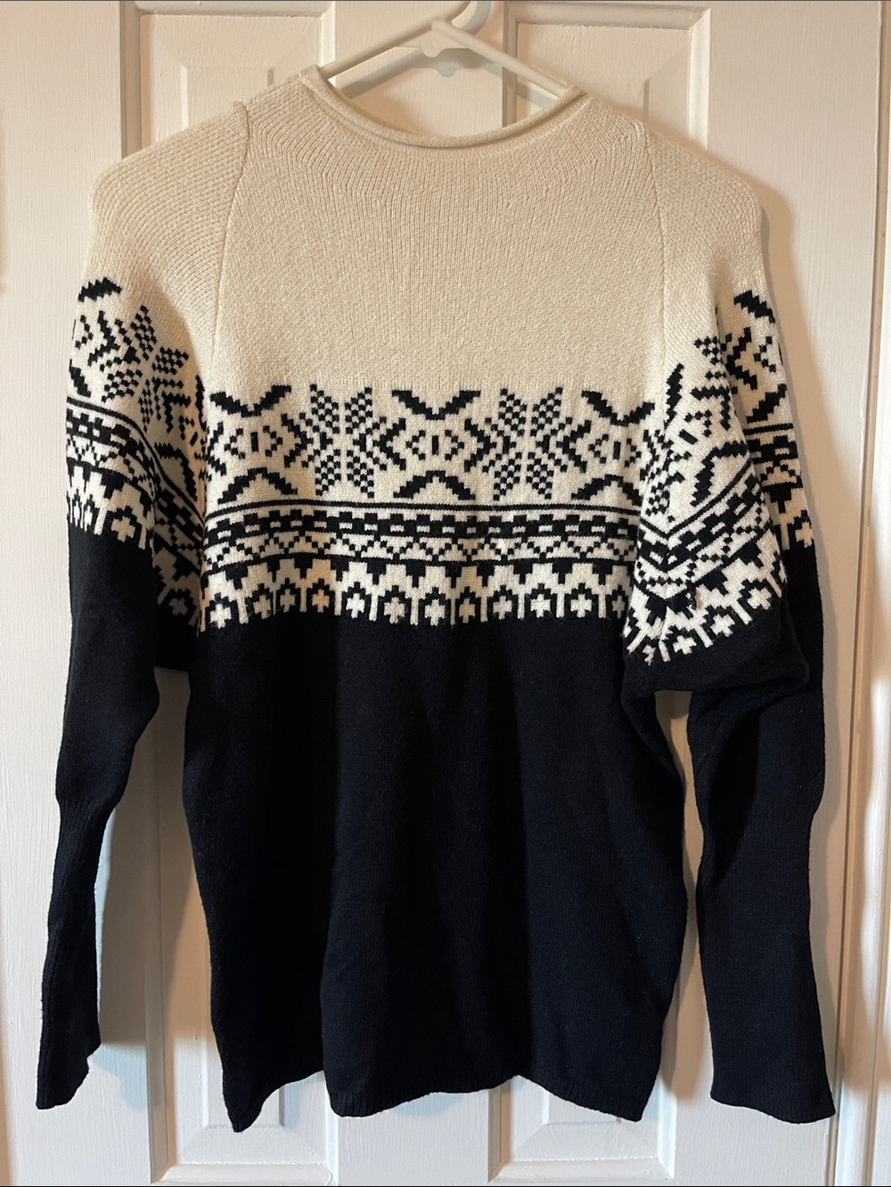 Maurices Black and White Fair Isle Crewneck Sweater